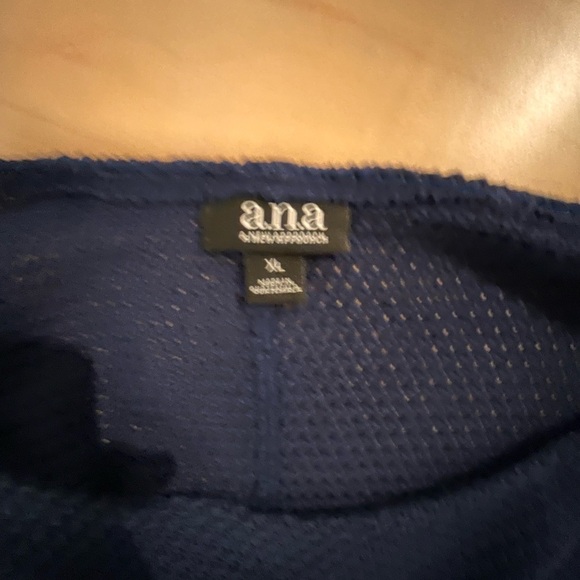 ~a.n.a~ Blue Boxy Blouse with Relaxed Fit and Wide Neckline - Picture 7 of 9